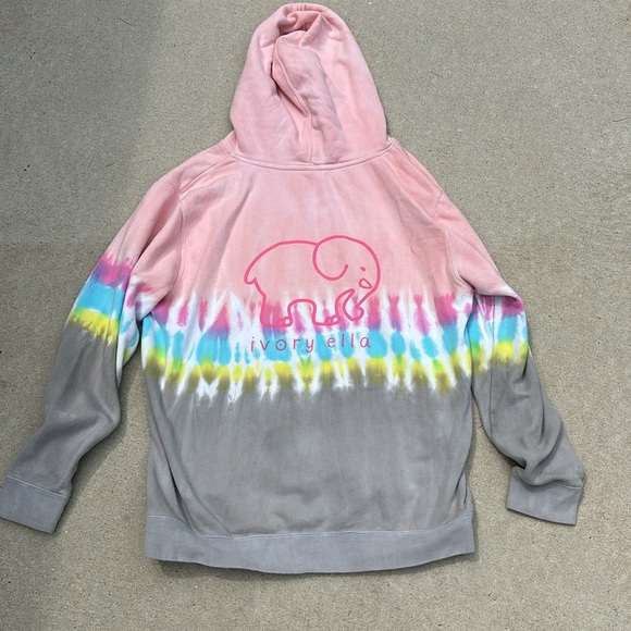 Ivory Ella Womens Longsleeve Pullover Hoodie tie dye L - Picture 2 of 3